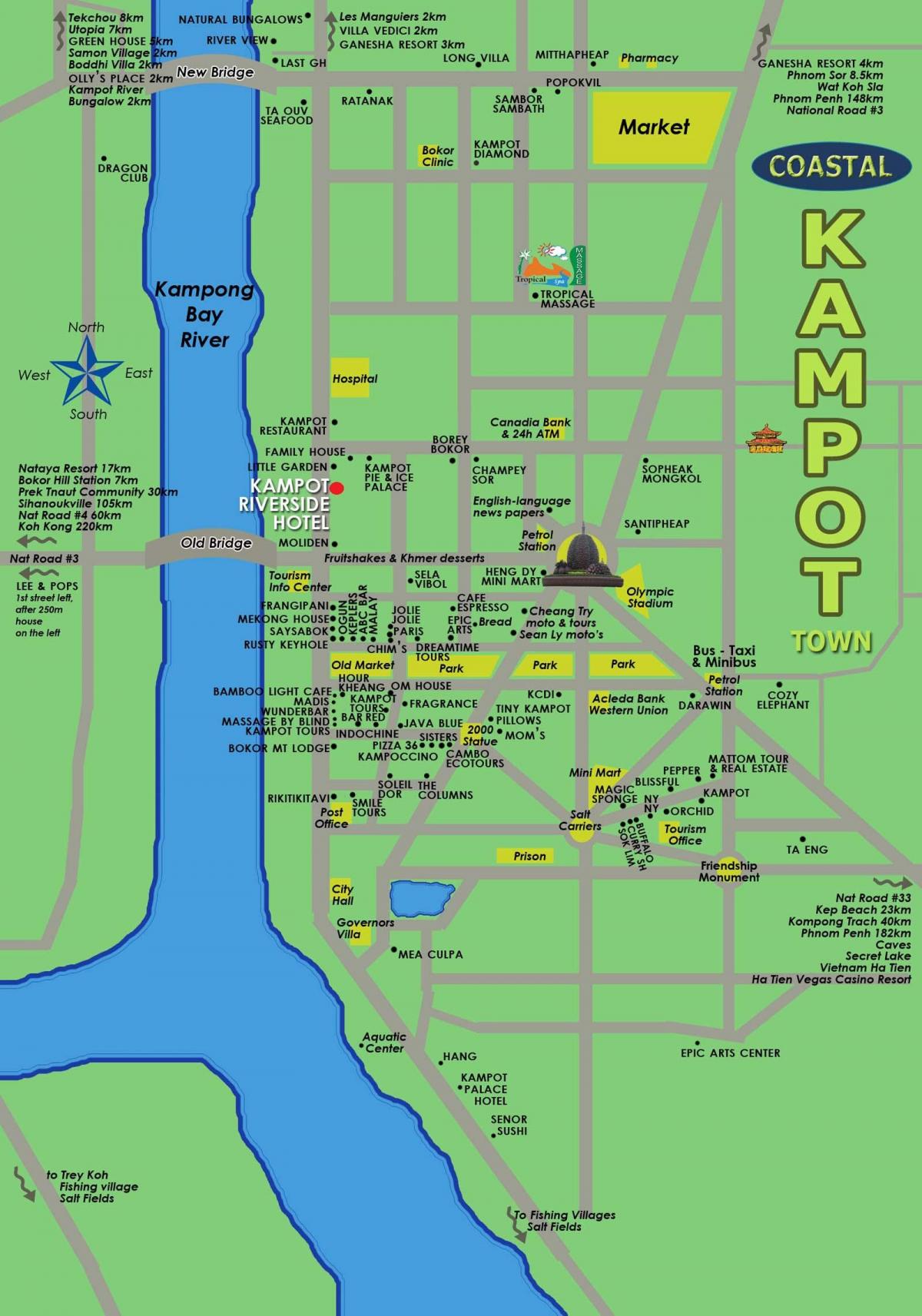 Mapa kampot Kanbodiako