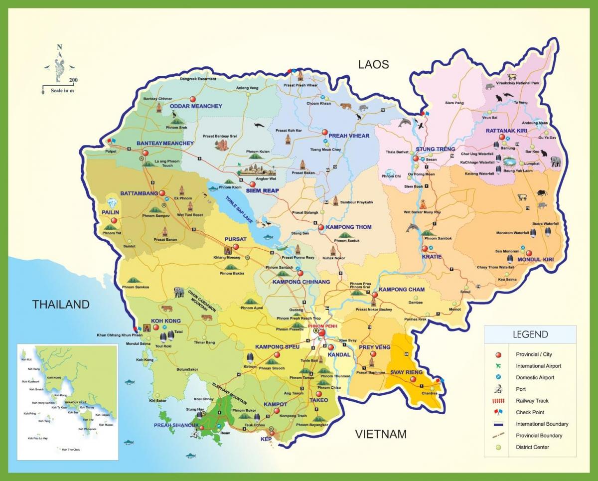Kanbodiako bidaia mapa