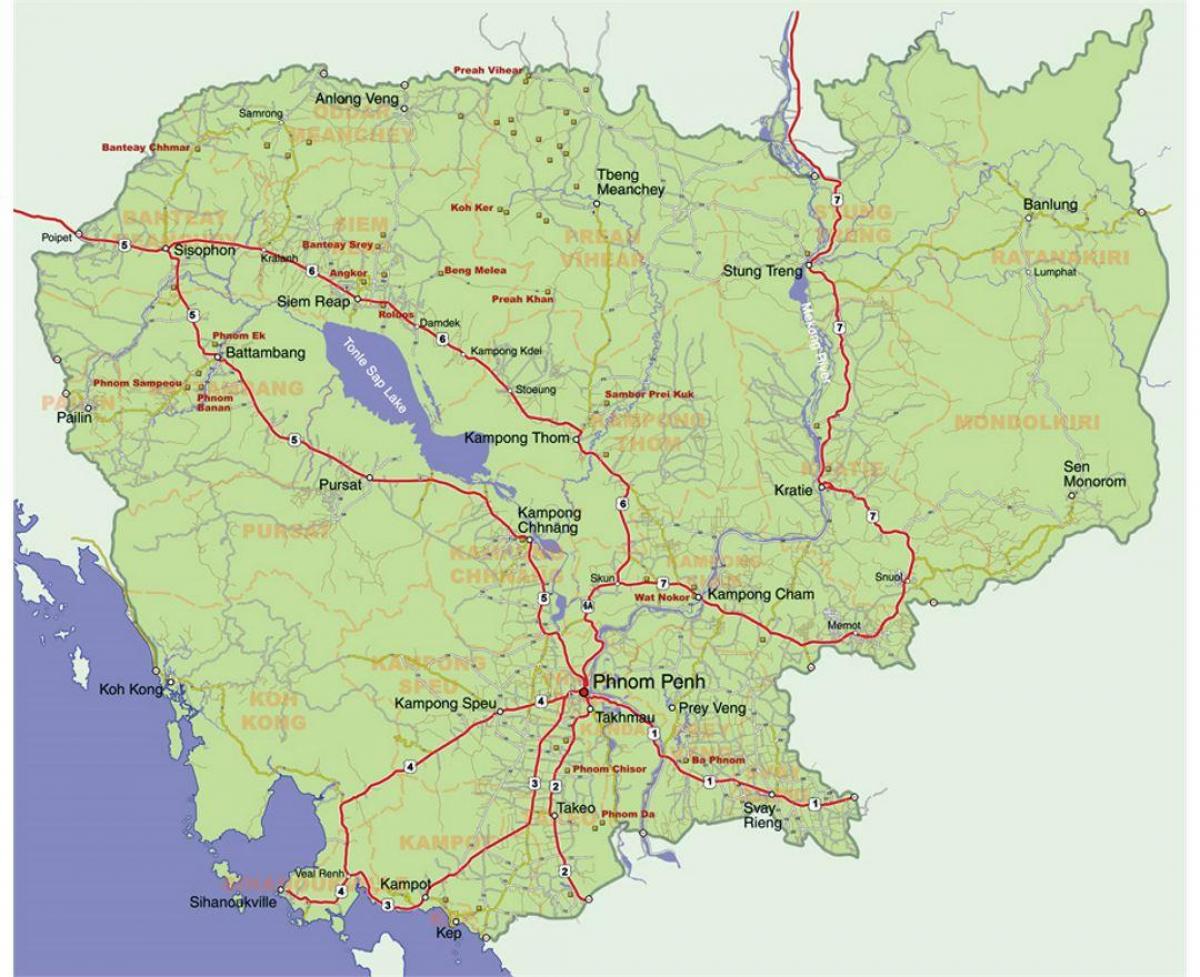mapa zehatza Kanbodiako