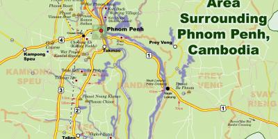 Mapa phnom penh Kanbodiako